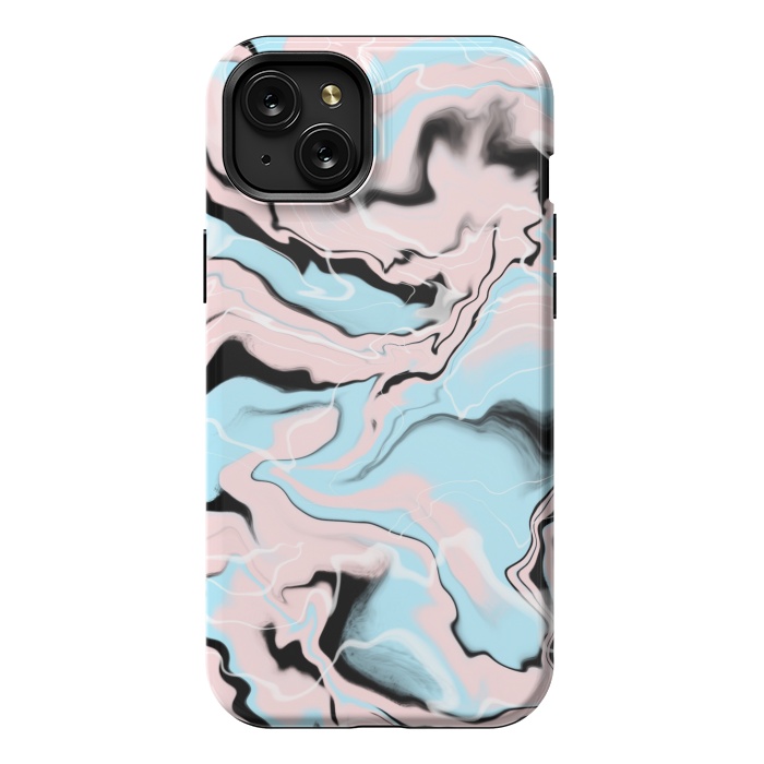 iPhone 15 Plus StrongFit Marble blue peach by Jms