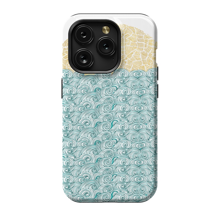 iPhone 15 Pro StrongFit Tribal Sea and Ocean by Pom Graphic Design