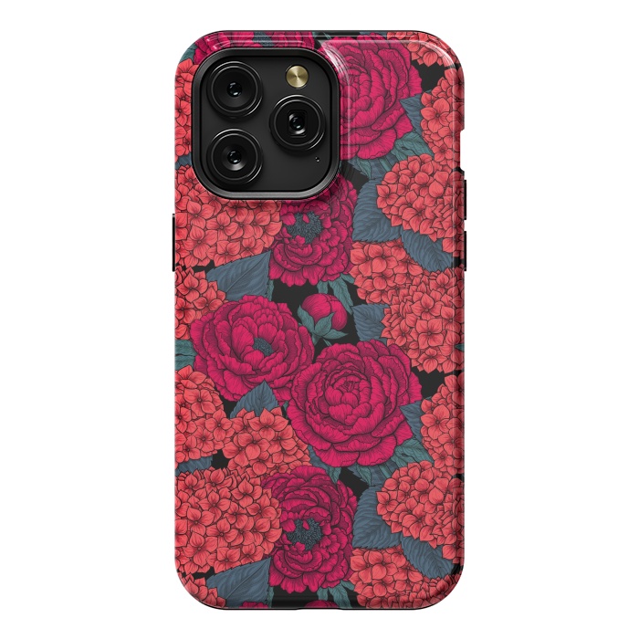 iPhone 15 Pro Max StrongFit Peony and hydrangea in red by Katerina Kirilova