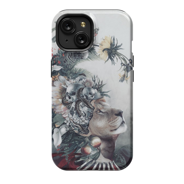 iPhone 15 StrongFit Lion and Skulls by Riza Peker