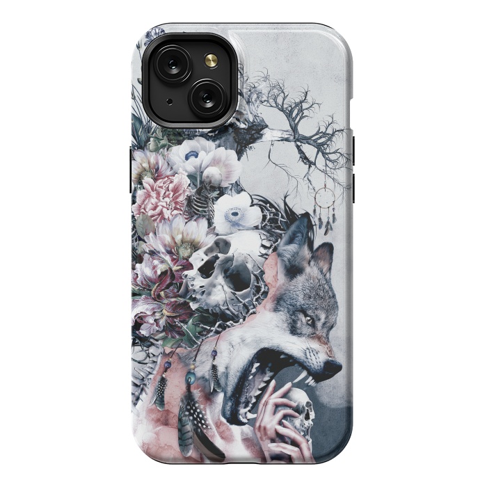 iPhone 15 Plus StrongFit Wolf and Skulls by Riza Peker