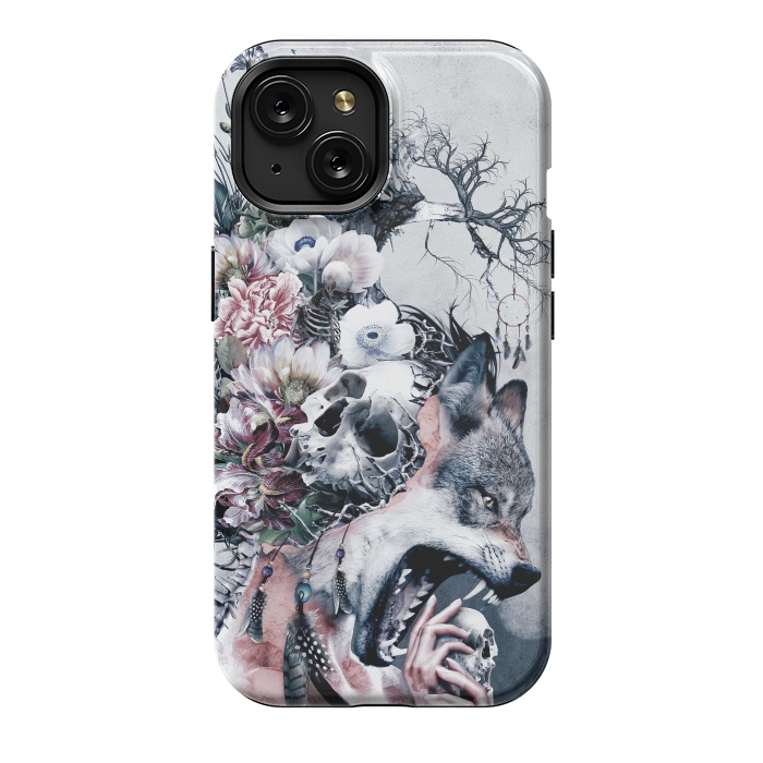 iPhone 15 StrongFit Wolf and Skulls by Riza Peker