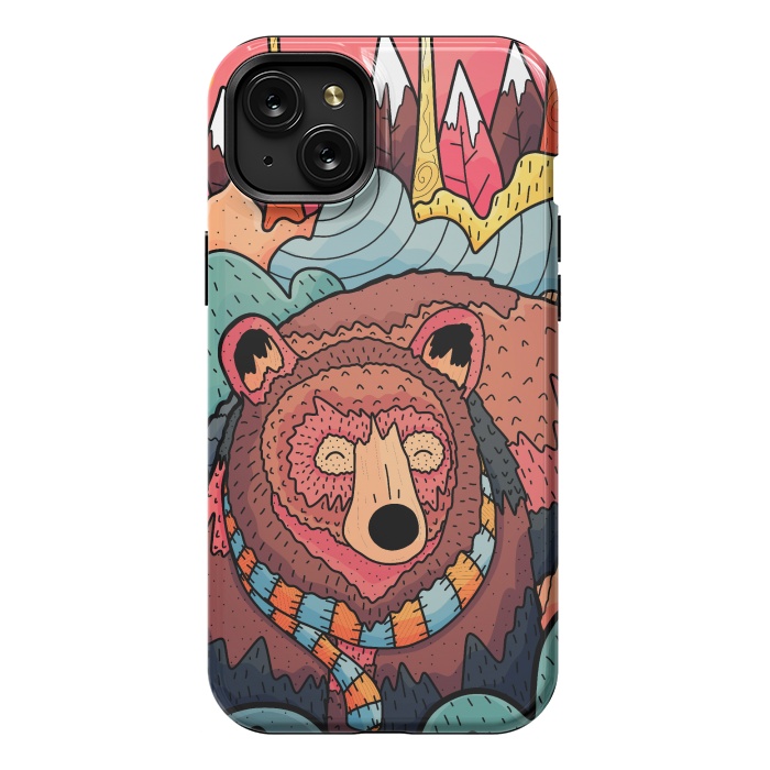 iPhone 15 Plus StrongFit Winter bear forest by Steve Wade (Swade)