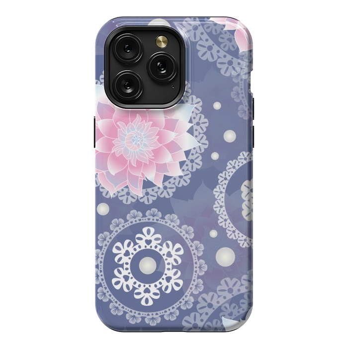 iPhone 15 Pro Max StrongFit lotus floral pattern by MALLIKA