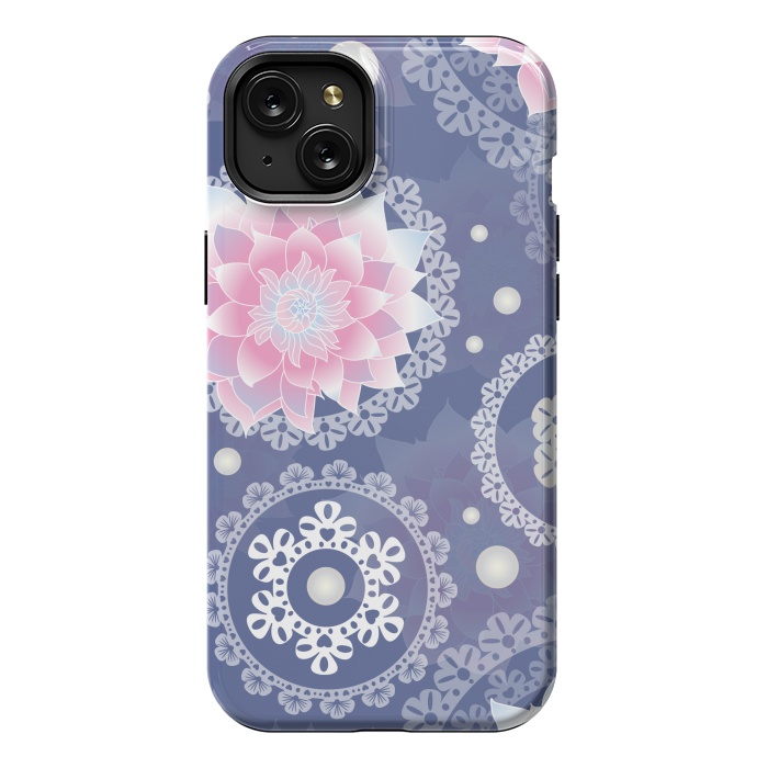 iPhone 15 Plus StrongFit lotus floral pattern by MALLIKA