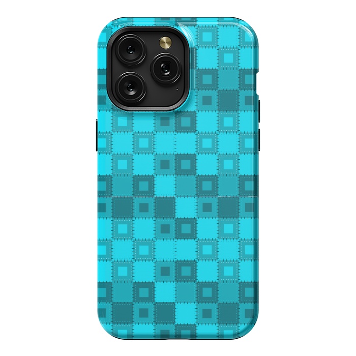 iPhone 15 Pro Max StrongFit blue patchwork by MALLIKA