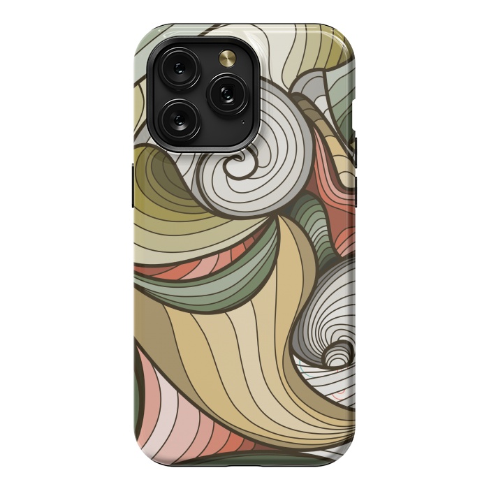 iPhone 15 Pro Max StrongFit green swirl pattern by MALLIKA