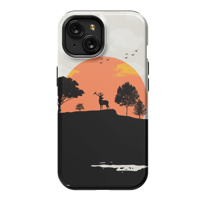 iPhone 15 StrongFit Deer in the Forest by Creativeaxle