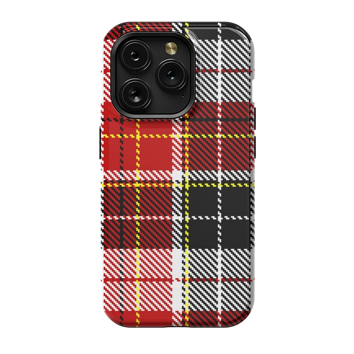 iPhone 15 Pro StrongFit RED AND  BLACK CHECKS by MALLIKA