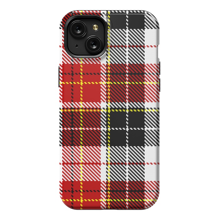 iPhone 15 Plus StrongFit RED AND  BLACK CHECKS by MALLIKA