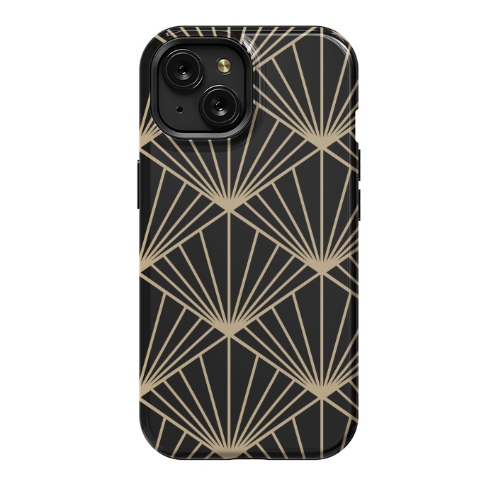 iPhone 15 StrongFit COPPER LINES PATTERN 2  by MALLIKA