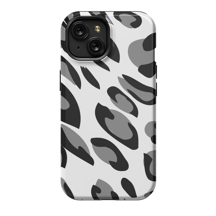 iPhone 15 StrongFit gray animal print by haroulita