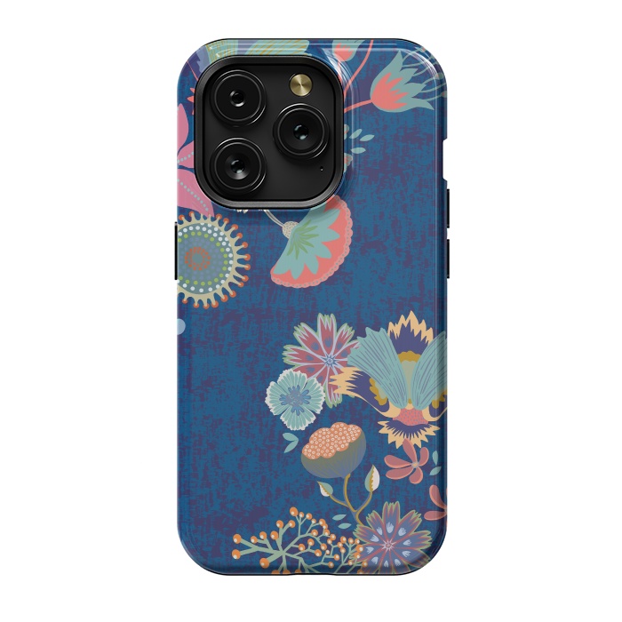 iPhone 15 Pro StrongFit Blue chinz florals by Nina Leth