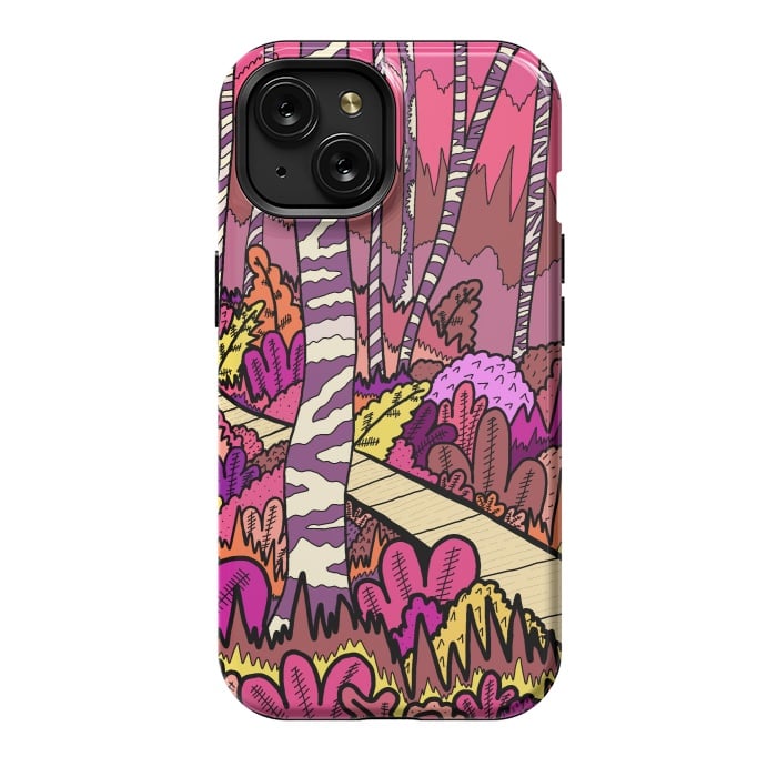 iPhone 15 StrongFit The pink forest walk by Steve Wade (Swade)
