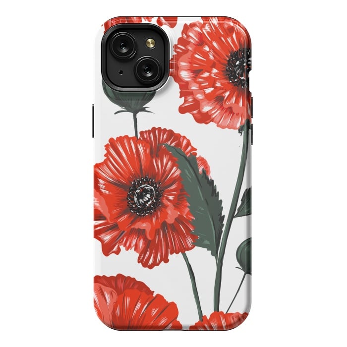 iPhone 15 Plus StrongFit red poppy by haroulita