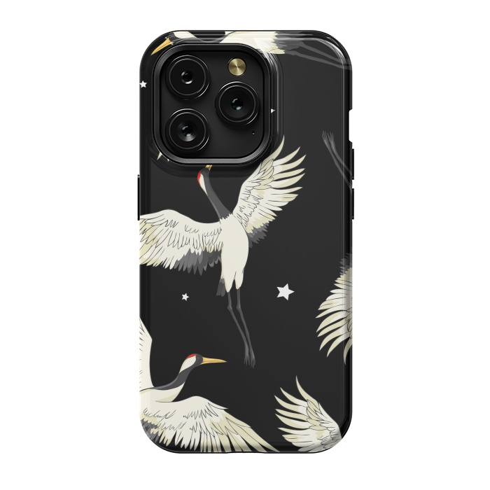 iPhone 15 Pro StrongFit black white birds by haroulita