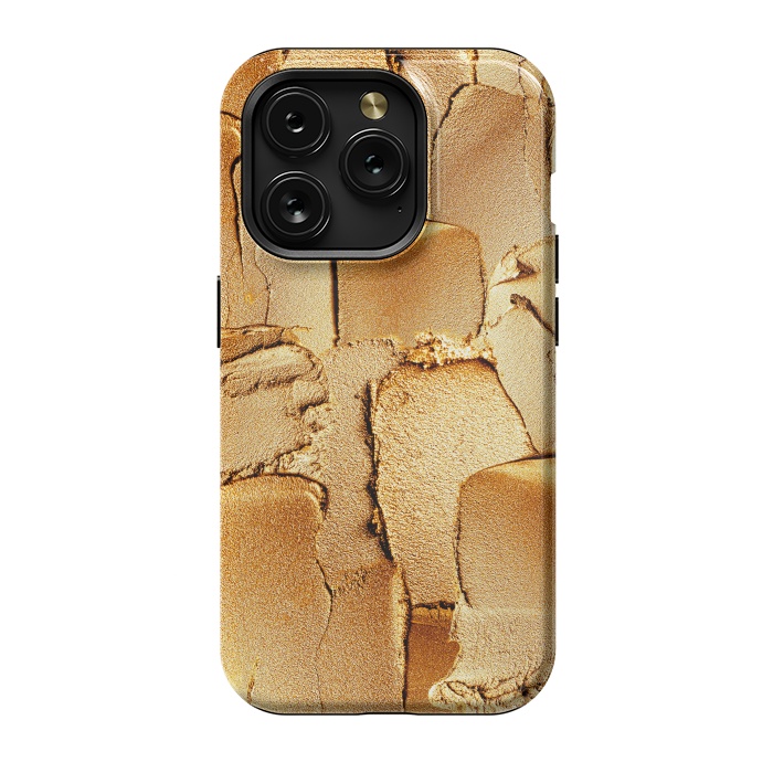 iPhone 15 Pro StrongFit Faux Gold Acrylic Brush Strokes by  Utart