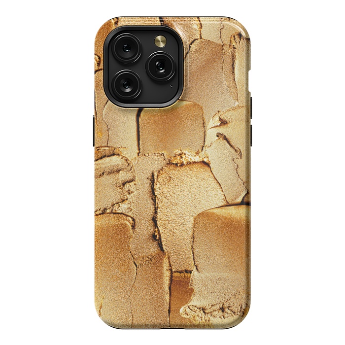 iPhone 15 Pro Max StrongFit Faux Gold Acrylic Brush Strokes by  Utart