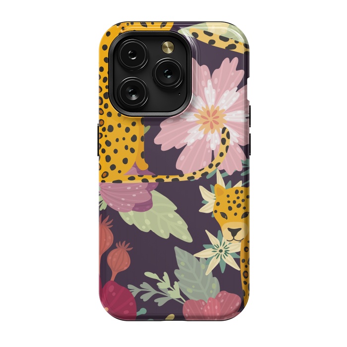 iPhone 15 Pro StrongFit floral leopard by haroulita