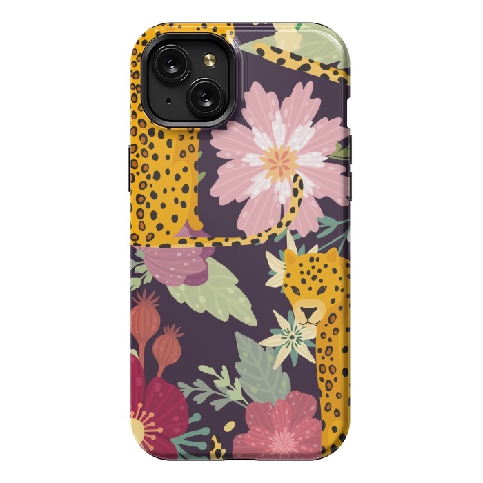 iPhone 15 Plus StrongFit floral leopard by haroulita