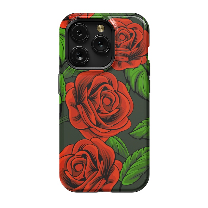 iPhone 15 Pro StrongFit red roses by haroulita