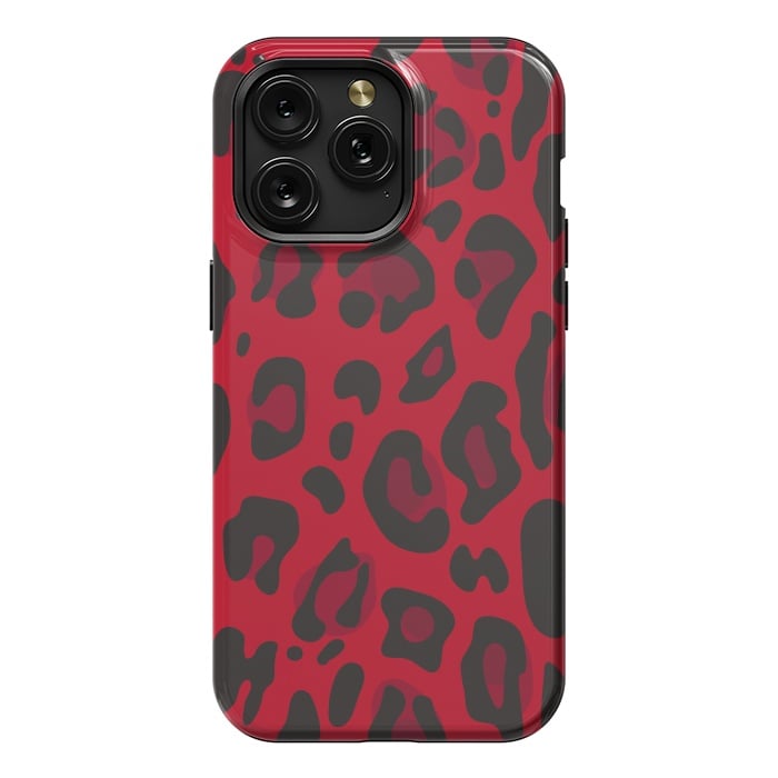 iPhone 15 Pro Max StrongFit red animal print by haroulita