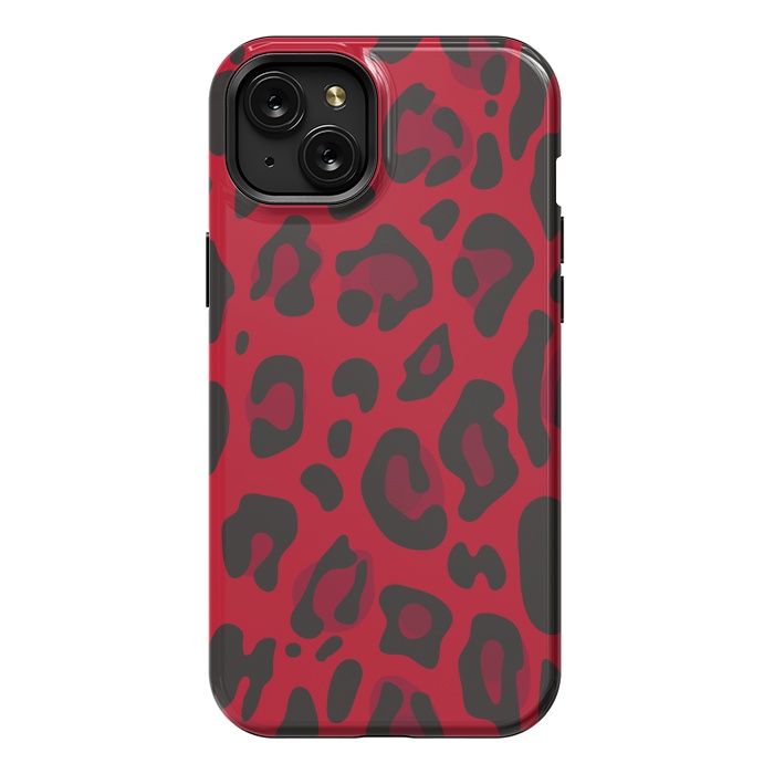 iPhone 15 Plus StrongFit red animal print by haroulita