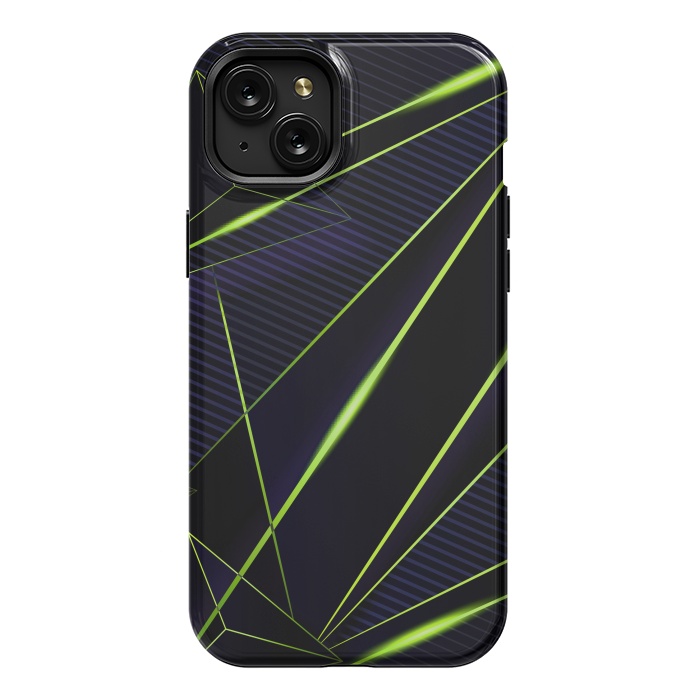 iPhone 15 Plus StrongFit vivid green geometric by haroulita