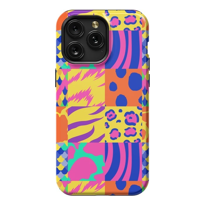 iPhone 15 Pro Max StrongFit COLOURFUL ANIMAL PRINT by MALLIKA