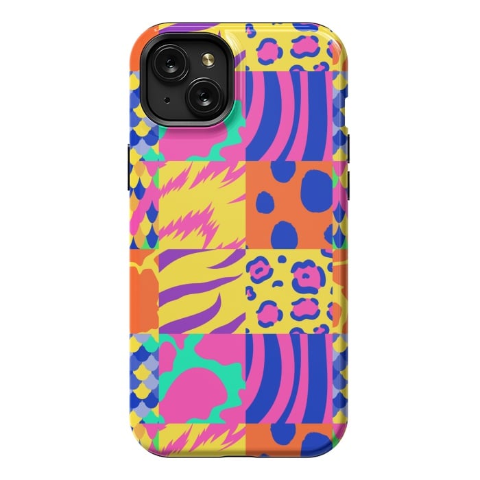 iPhone 15 Plus StrongFit COLOURFUL ANIMAL PRINT by MALLIKA
