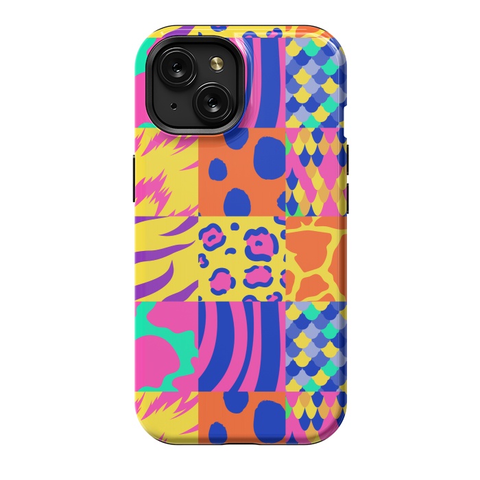iPhone 15 StrongFit COLOURFUL ANIMAL PRINT by MALLIKA