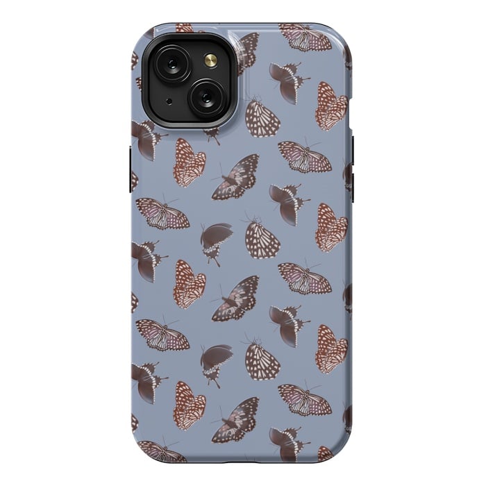 iPhone 15 Plus StrongFit Dark Butterflies by Tishya Oedit
