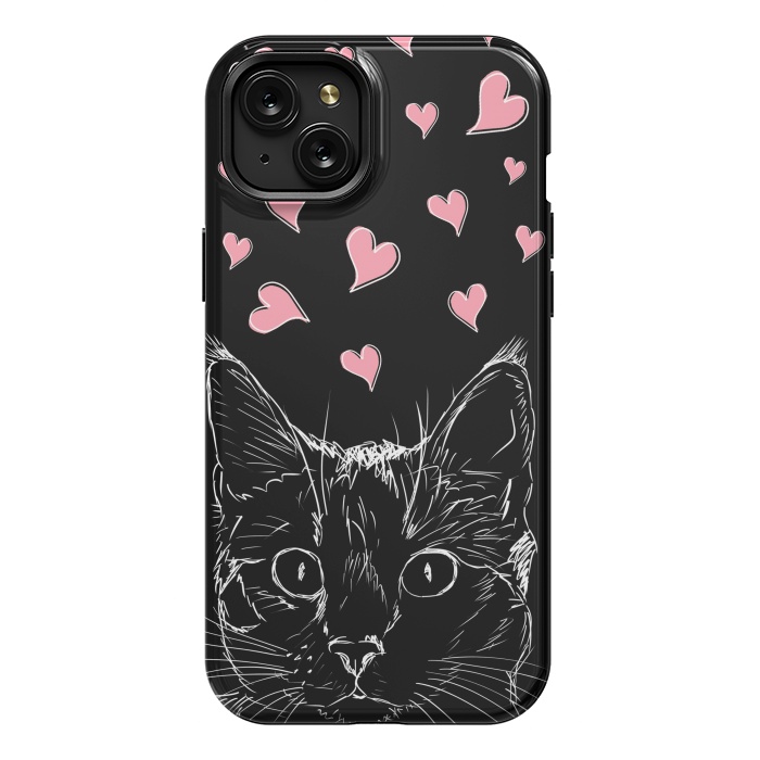 iPhone 15 Plus StrongFit In love kitten by Oana 