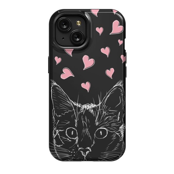 iPhone 15 StrongFit In love kitten by Oana 