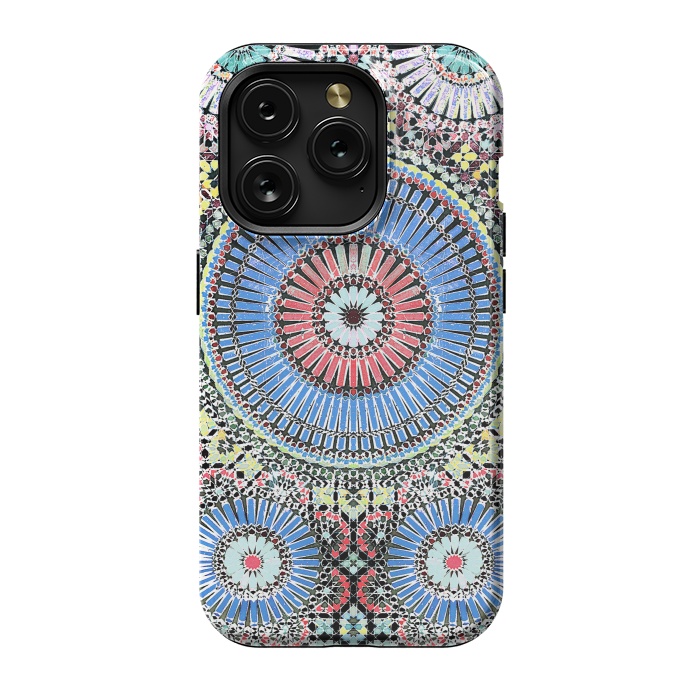 iPhone 15 Pro StrongFit Colorful Moroccan inspired mosaic tiles by Oana 