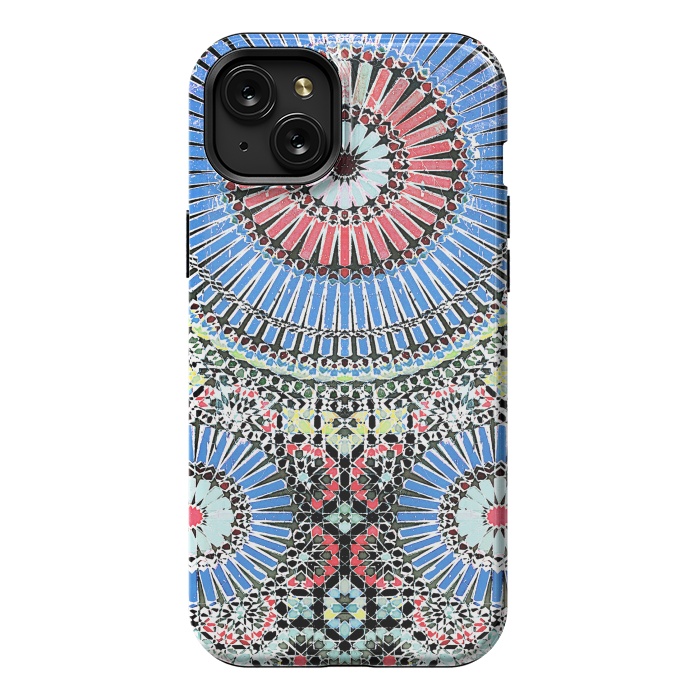 iPhone 15 Plus StrongFit Colorful Moroccan inspired mosaic tiles by Oana 