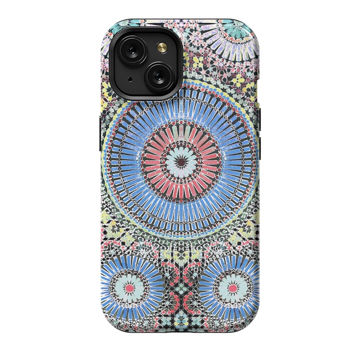 iPhone 15 StrongFit Colorful Moroccan inspired mosaic tiles by Oana 