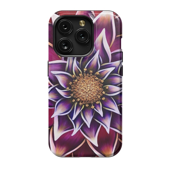 iPhone 15 Pro StrongFit Gilded Dahlia by Denise Cassidy Wood