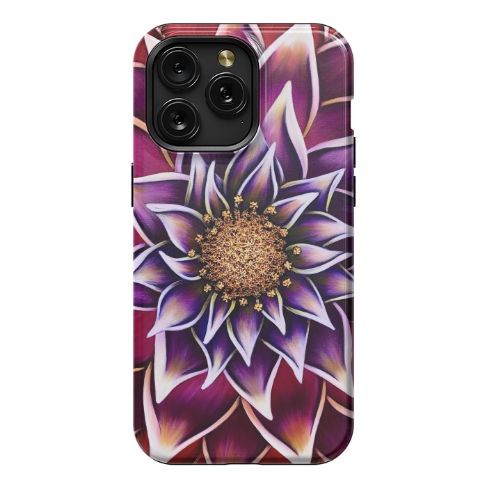 iPhone 15 Pro Max StrongFit Gilded Dahlia by Denise Cassidy Wood
