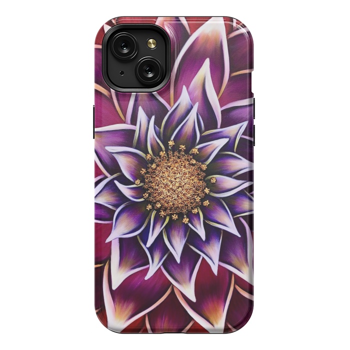 iPhone 15 Plus StrongFit Gilded Dahlia by Denise Cassidy Wood