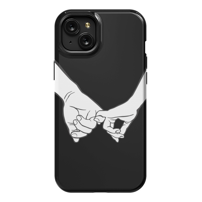 iPhone 15 Plus StrongFit Couple holding hands minimal line art valentine drawing by Oana 