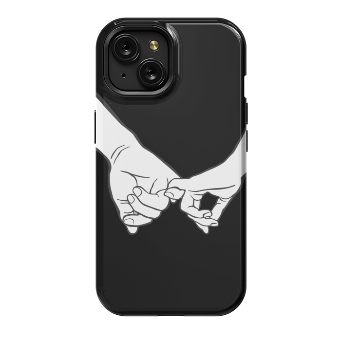 iPhone 15 StrongFit Couple holding hands minimal line art valentine drawing by Oana 