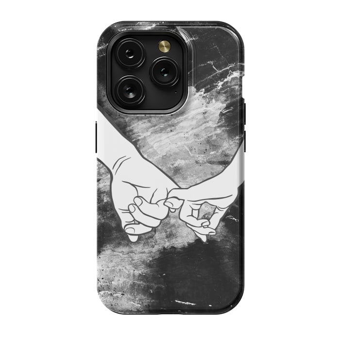 iPhone 15 Pro StrongFit Couple holding hands dark marble by Oana 