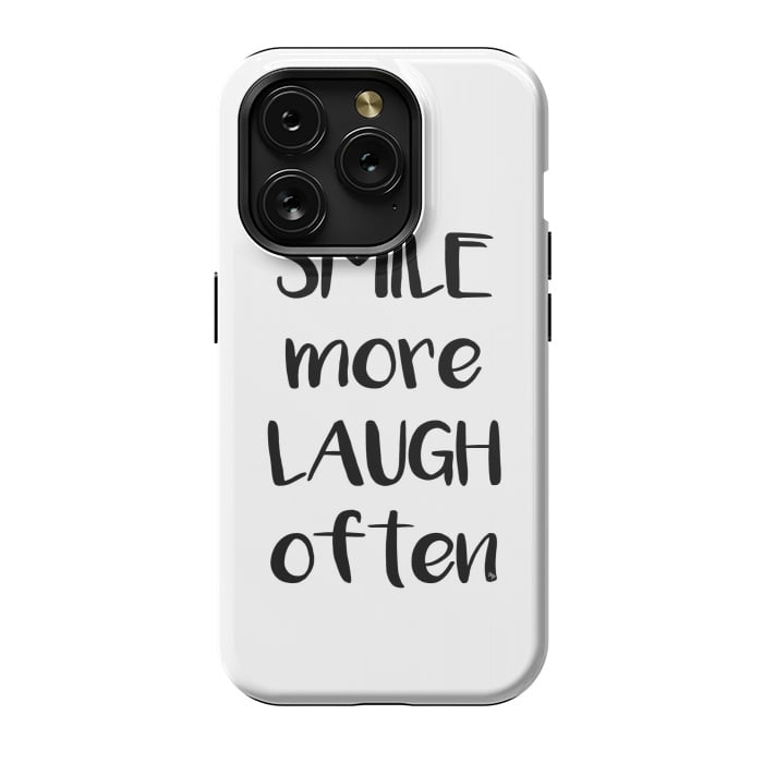 iPhone 15 Pro StrongFit Smile more quote white by Martina