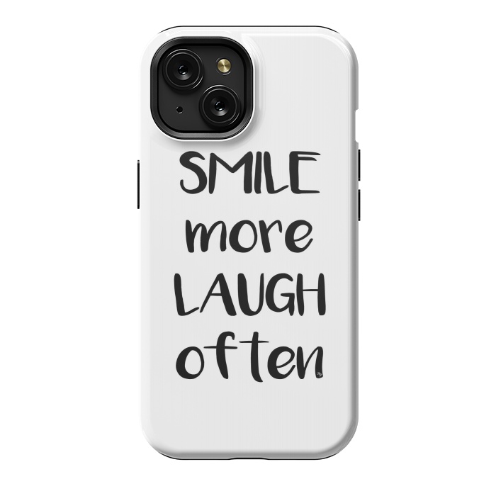 iPhone 15 StrongFit Smile more quote white by Martina