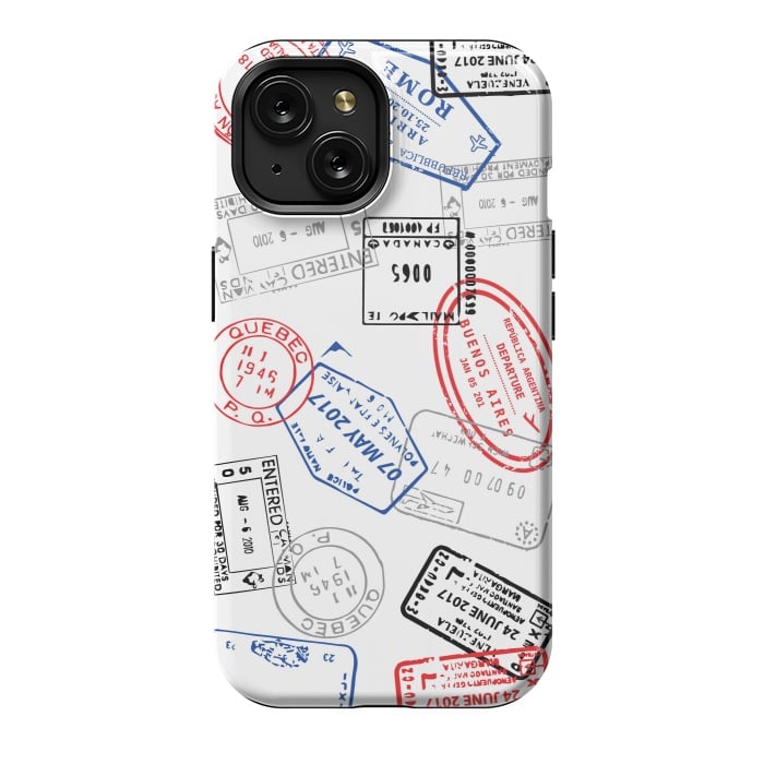 iPhone 15 StrongFit Passport stamps by Martina