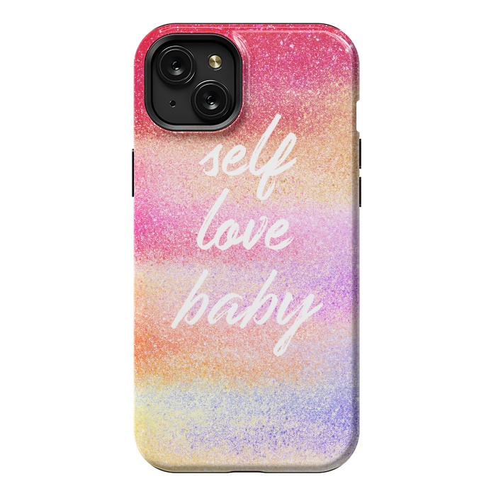 iPhone 15 Plus StrongFit Self Love colorful gradient glitter by Oana 