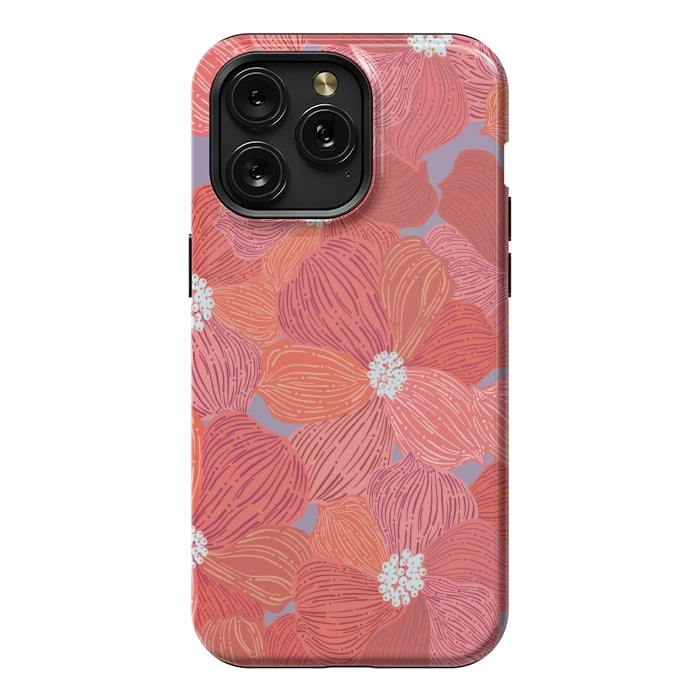 iPhone 15 Pro Max StrongFit Coral floral by Nina Leth