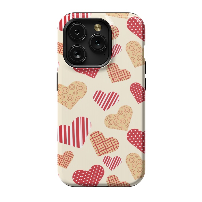 iPhone 15 Pro StrongFit RED GOLDEN HEARTS by MALLIKA