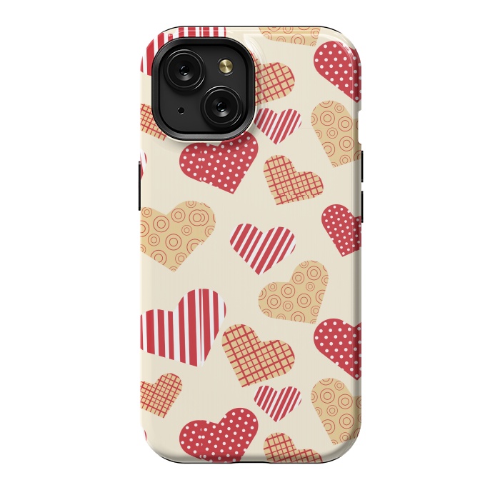 iPhone 15 StrongFit RED GOLDEN HEARTS by MALLIKA